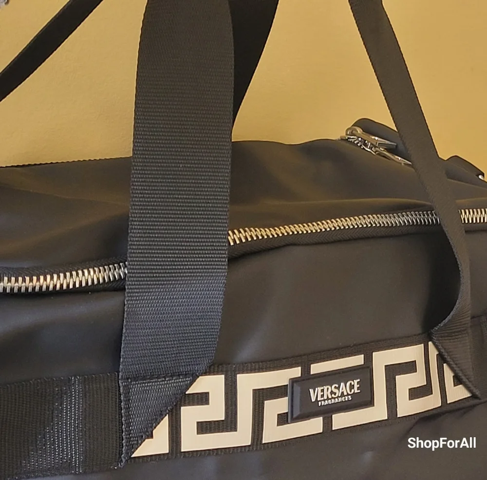 Versace Overnight Weekend Duffle Bag - Color: Black